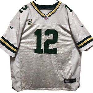 Green Bay Packers NFL 2XLNike White/GreenYellow Quarterback Football Jersey #12